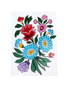 Rysunek zalipiańskie kwiaty rama Piotr Trójniak